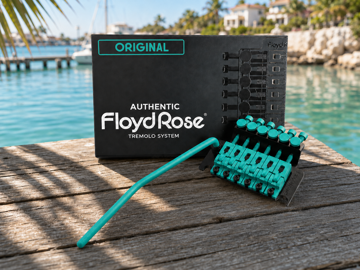 Custom-coated guitar tremolo by Blue Rocker Customs