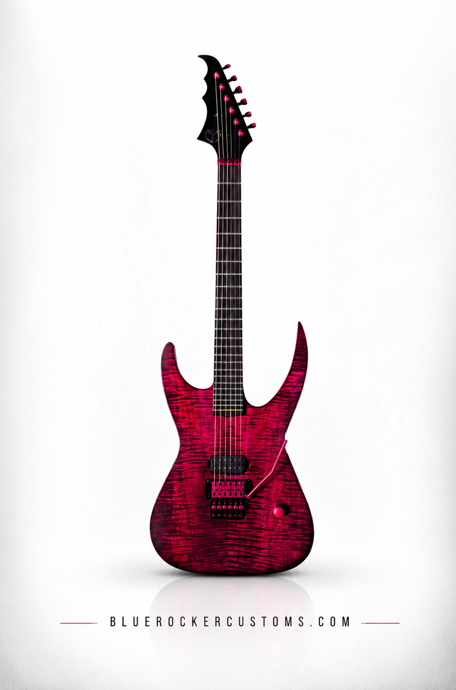 Mako electric guitar by Blue Rocker Customs with Rockberry Coral finish