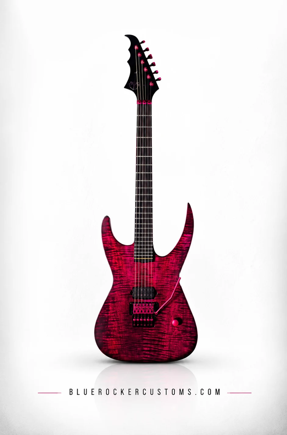 Mako electric guitar by Blue Rocker Customs with Rockberry Coral finish